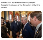 Prince Rahim seen with King Charles III during the Foreign Royals Reception held in advance of the Coronation  2023-05-05
